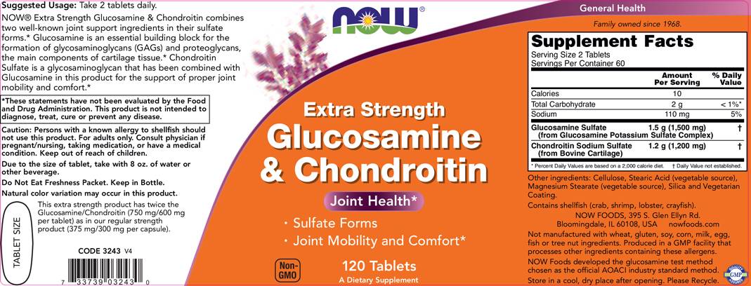 Glucozamină și condroitină / Extra Putere - 240 Tablete