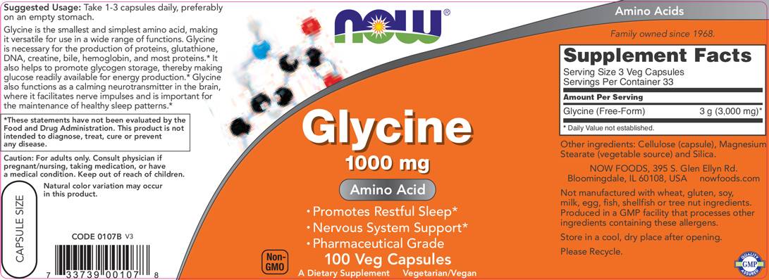 Glicina 1000 mg - 100 capsule
