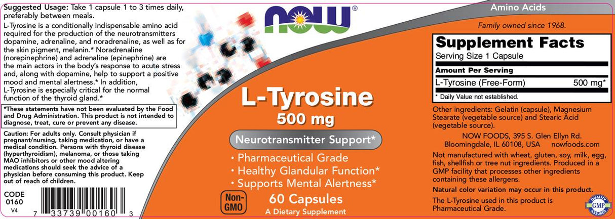 L-tirozină 500 mg - 60 capsule