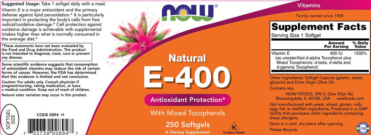 Vitamina E-400 UI MT - 250 capsule de gel