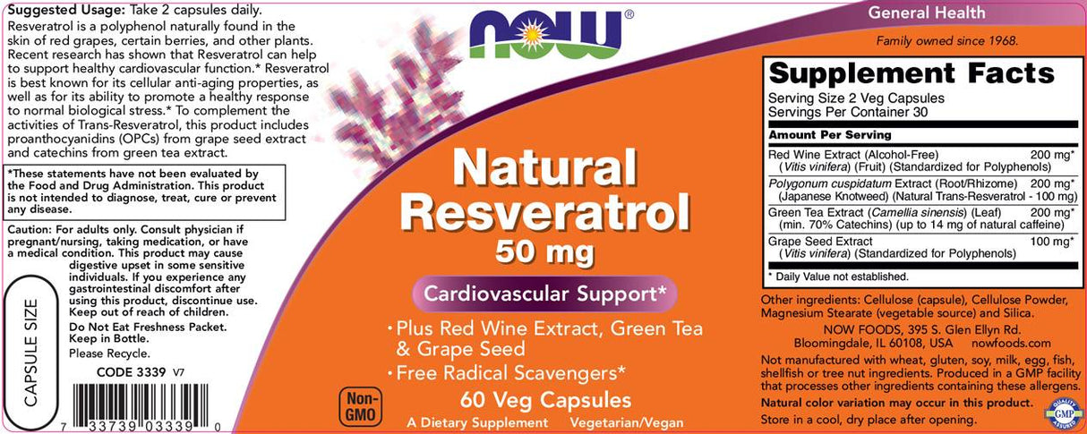 Resveratrol natural 50 mg - 60 capsule