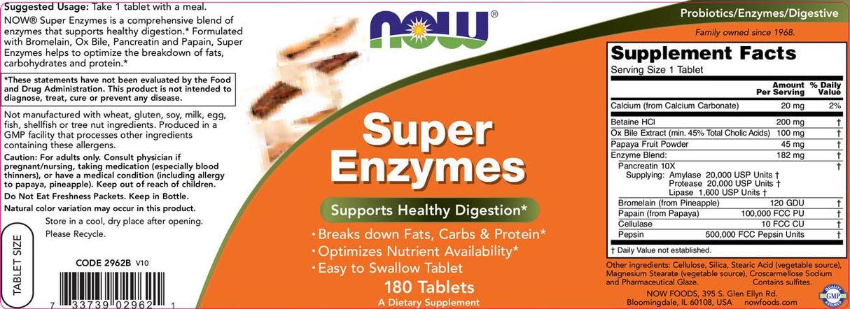 Super Enzymes - 180 de tablete