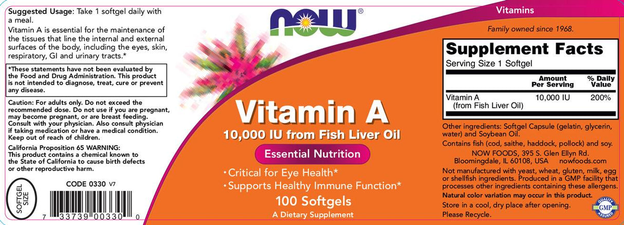 Vitamina A 10000 UI - 100 capsule de gel