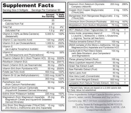 Men's Active Sports Multi - 90 capsule de gel