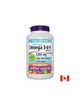 Acizi grași esențiali Omega 3-6-9 - Echilibrul hormonal, funcționarea inimii și a creierului, 1200 mg x 150 capsule softgel