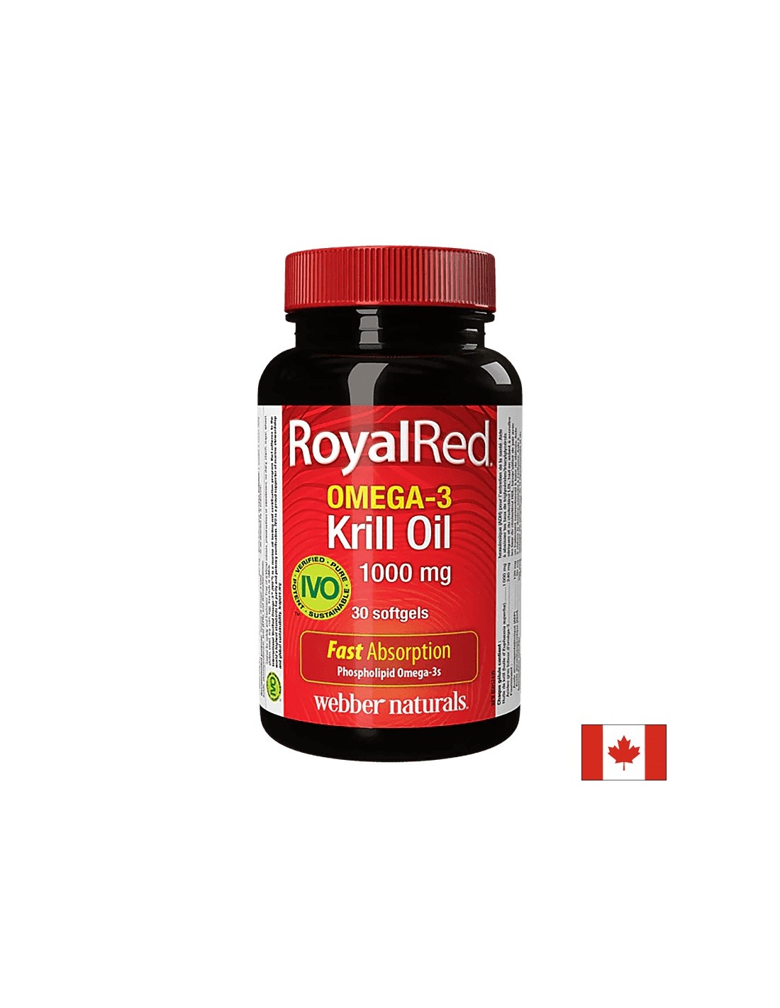 Omega-3 Krill Oil RoyalRed® 1000 mg x 30 capsule de gel moale Webber Naturals