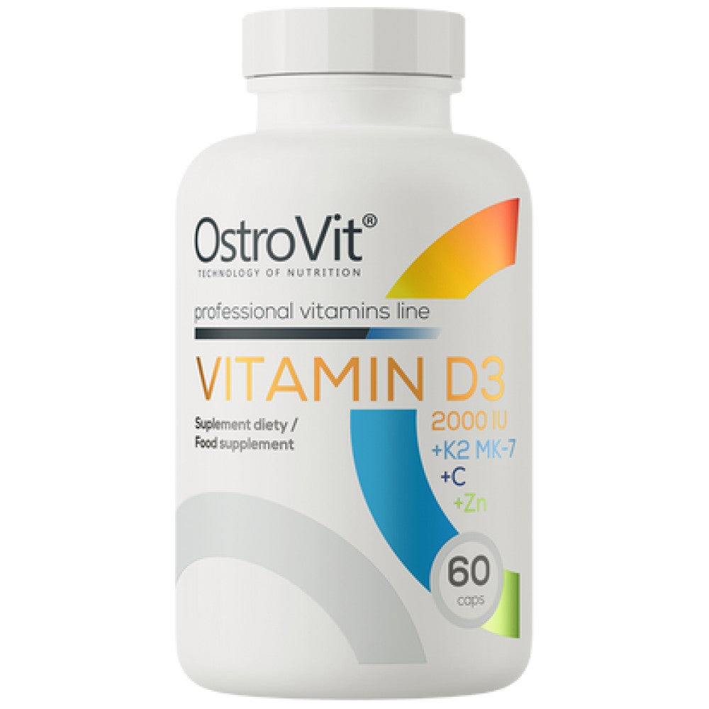 Vitamina D3 2000 + K2 MK-7 / + Vitamina C + Zinc 60 capsule