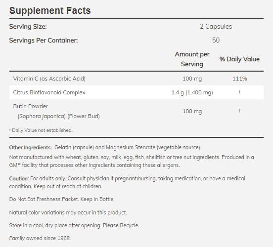 Bioflavonoide citrice 700 mg - 100 capsule