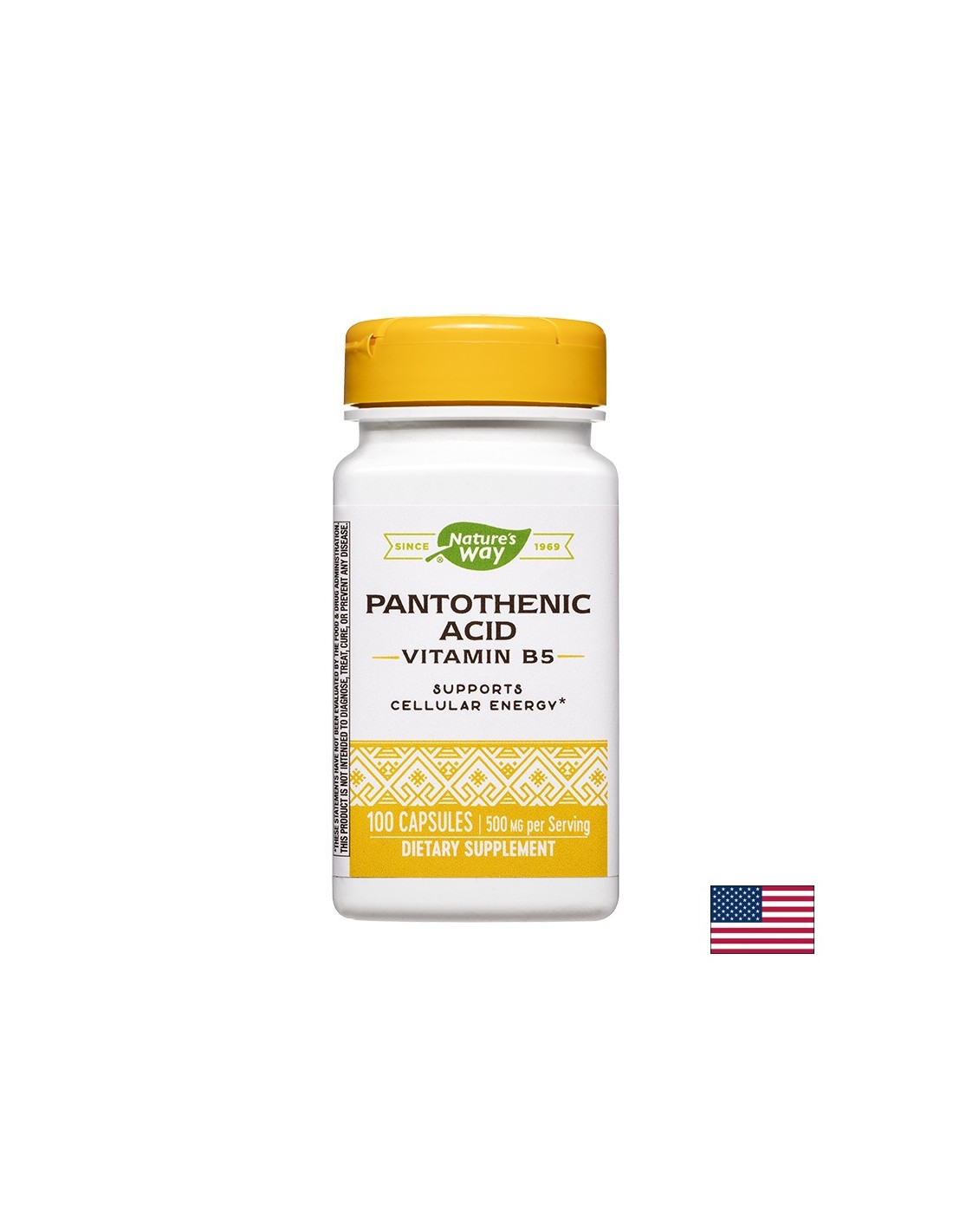 Acid pantotenic (Vitamina B5), 100 capsule Nature's Way