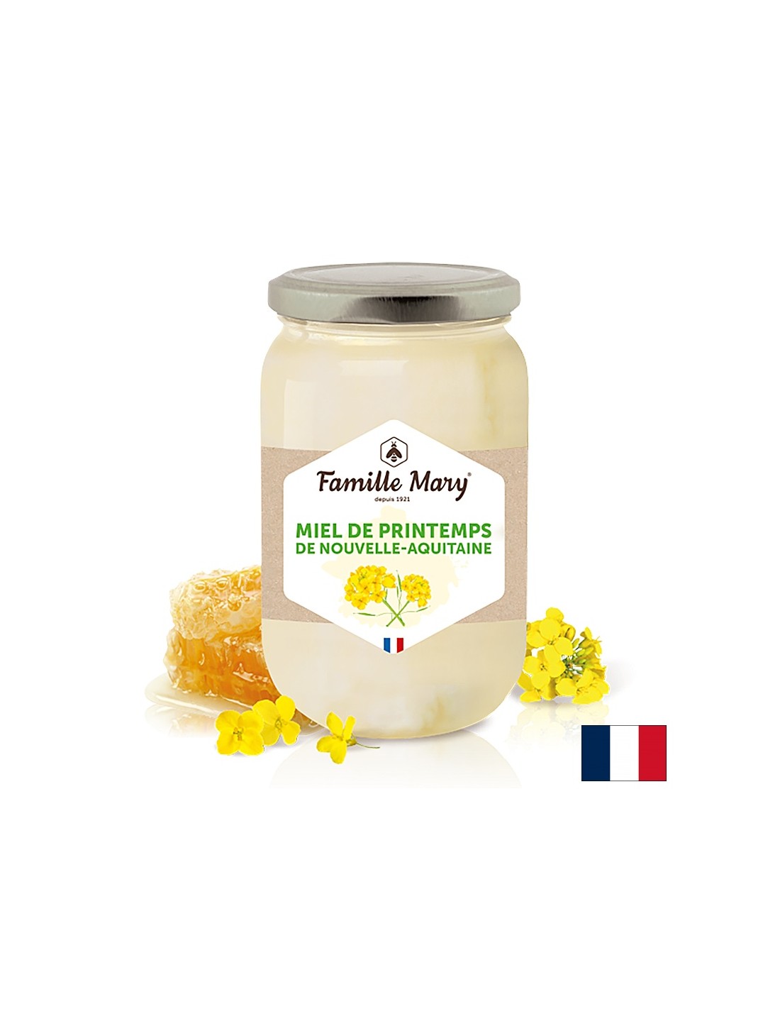 Miere de albine din flori de primavara din regiunea Noua Aquitaine (Franta), 500 g