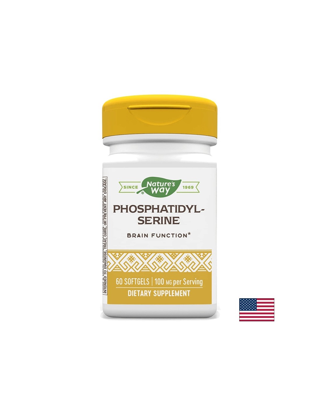 Phosphatidyl-Serine - Fosfatidil-serină - pentru sănătatea creierului - 100 mg, 60 capsule moale Nature's Way