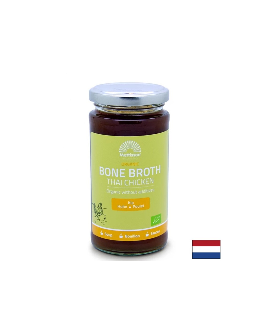 Supă de oase de pui - Suport pentru articulații și digestie, organică, 240 ml