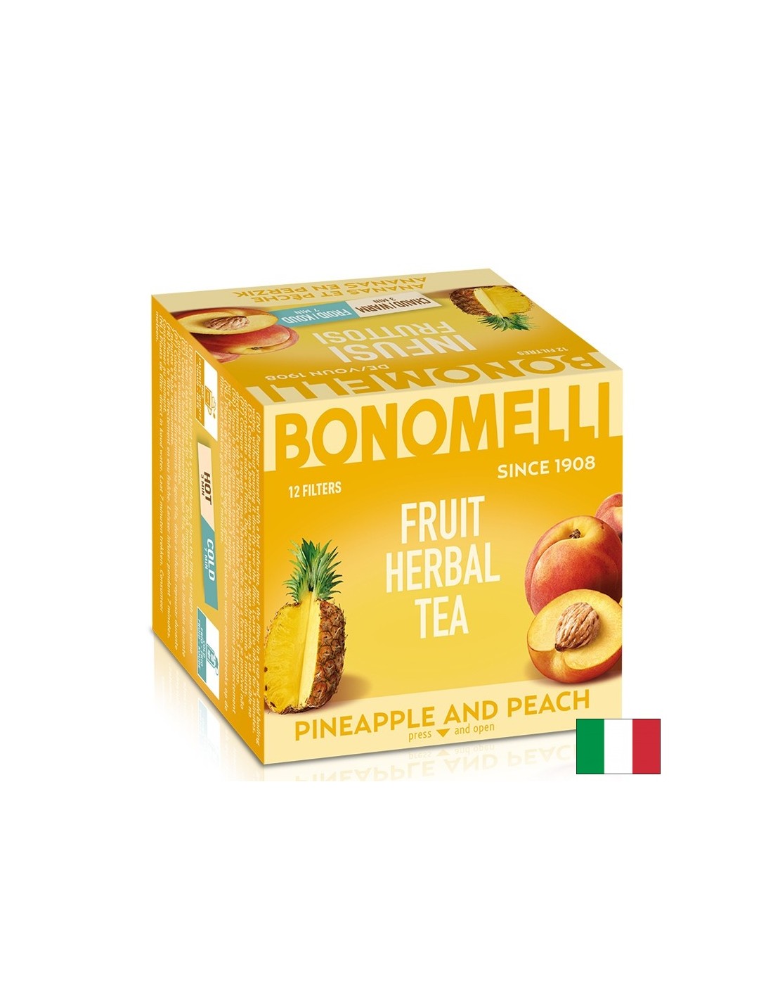 Ceai de fructe cu ananas și piersică - Gust suculent și încântare tropicală, 12 pliculețe