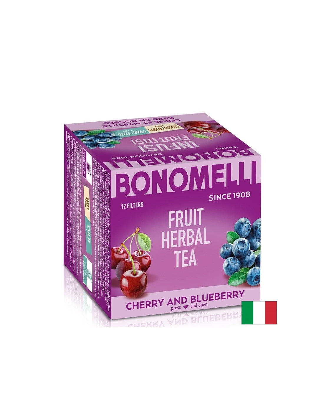 Ceai de fructe cu cireșe și afine - Aromă bogată și putere antioxidantă, 12 pliculețe