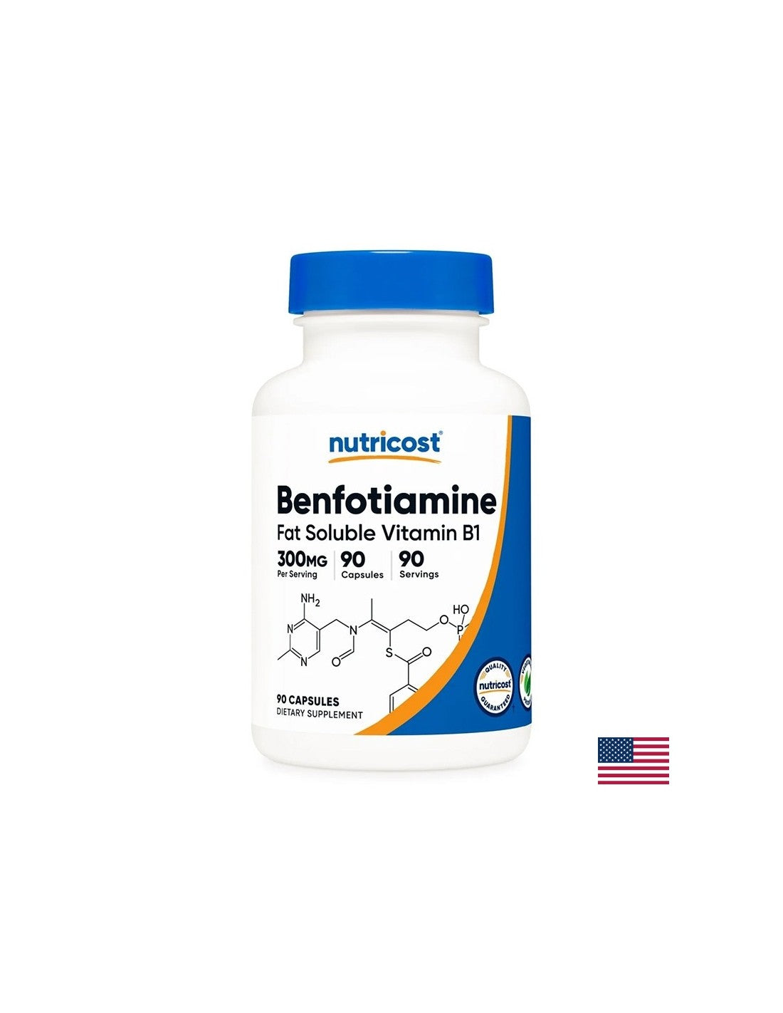 Vitamina B1 (Benfotiamină) - pentru sistemul nervos - Leziuni nervoase, alcoolism, 300 mg, 90 capsule timp de 3 luni