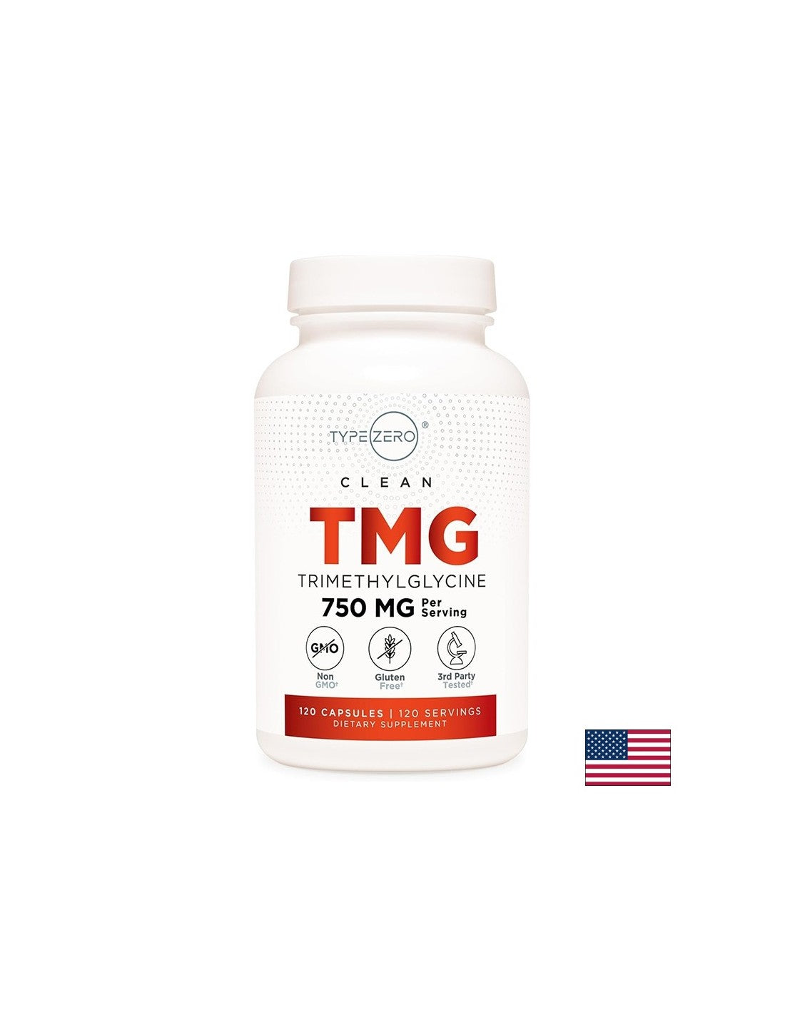 Susține niveluri normale de homocisteină - TMG (trimetilglicină) TypeZero™, 750 mg x 120 capsule