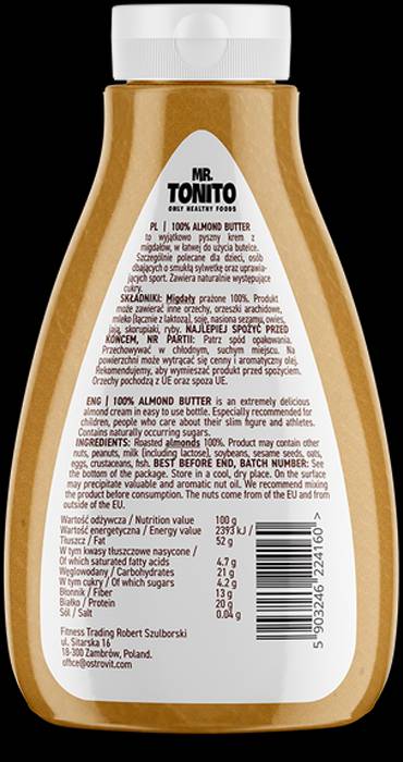 Mr. Tonito / Almond Butter Smooth 400 grame