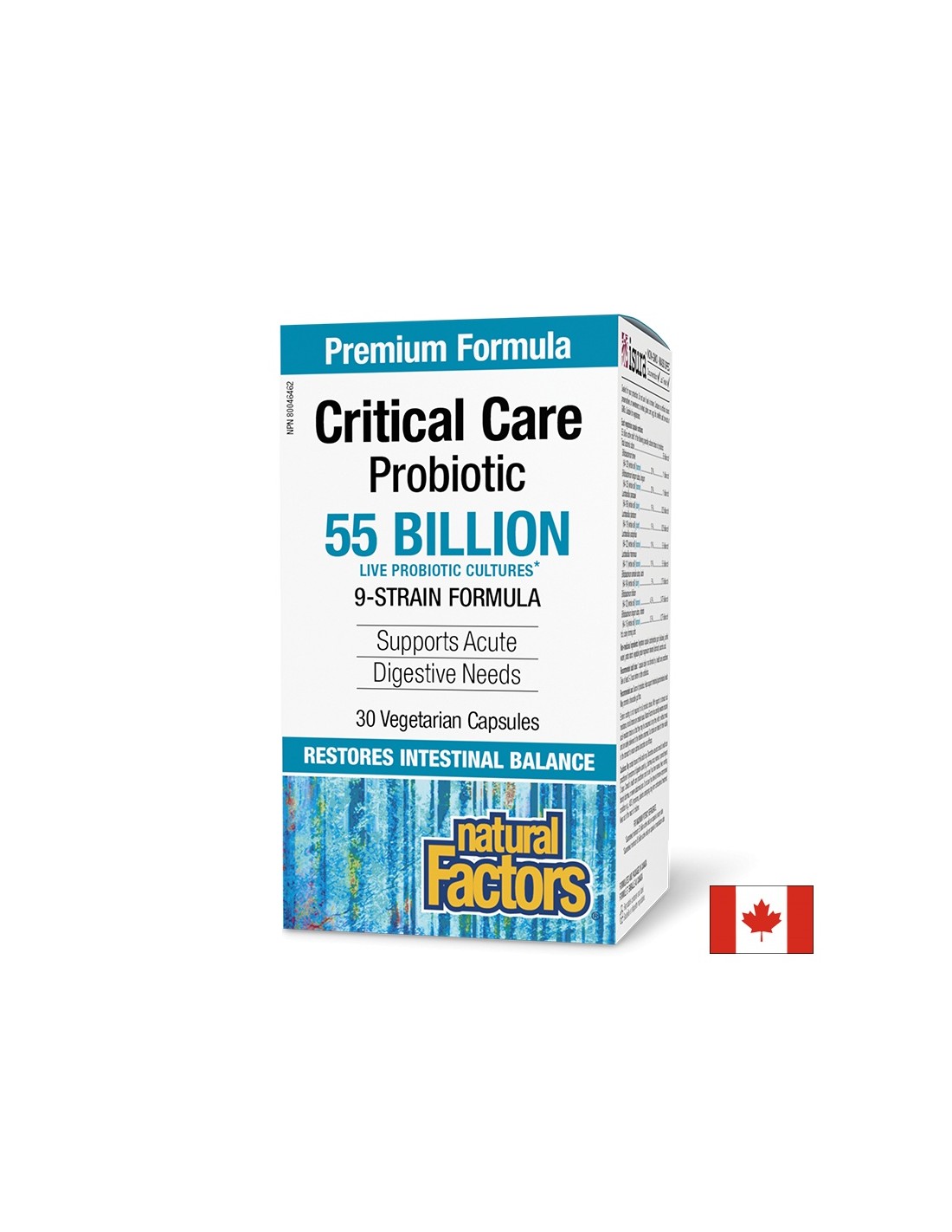 Probiotic - Probiotic de îngrijire critică, 55 de miliarde de probiotice active, formulă cu 9 tulpini, 30 capsule V Natural Factors