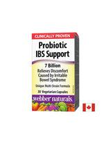 Probiotic IBS Support/ Probiotic IBS 4 tulpini, 7 miliarde de probiotice active x 30 capsule Webber Naturals