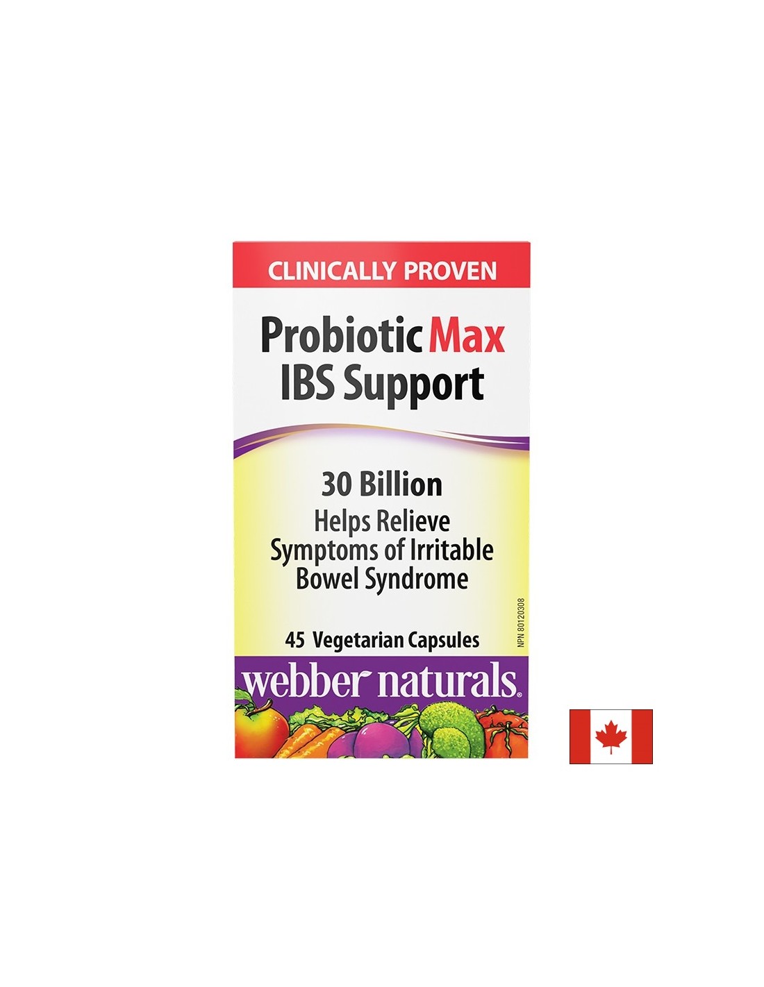 Suport Probiotic Max IBS (sindromul intestinului iritabil), 30 de miliarde de probiotice active x 45 de capsule V