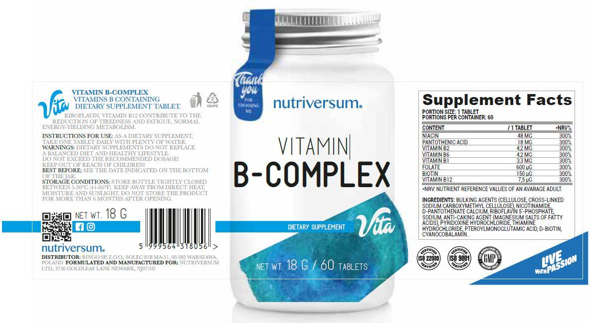 Complex de vitamina B - 30 de tablete