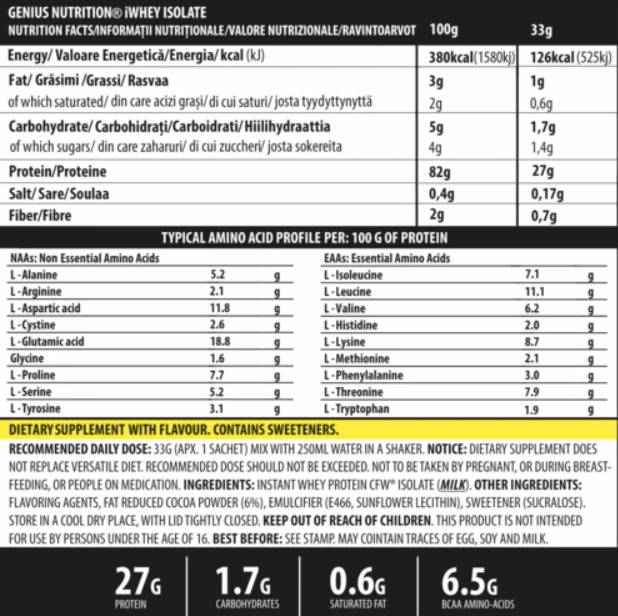 iWhey izolat - 33 de grame
