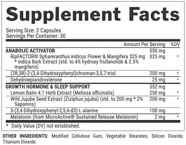 Anabol Hardcore PM | Activator anabolic pe timp de noapte și suport avansat pentru HGH - 60 de capsule