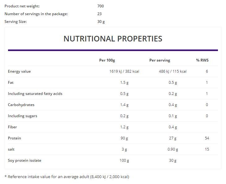 Izolat de proteină din soia / Legumă - 700 grame