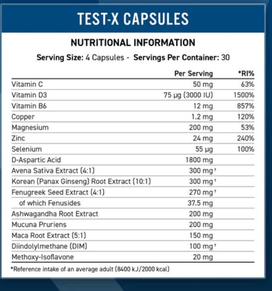 Test X | Testosterone Support 120 капсули - Feel You