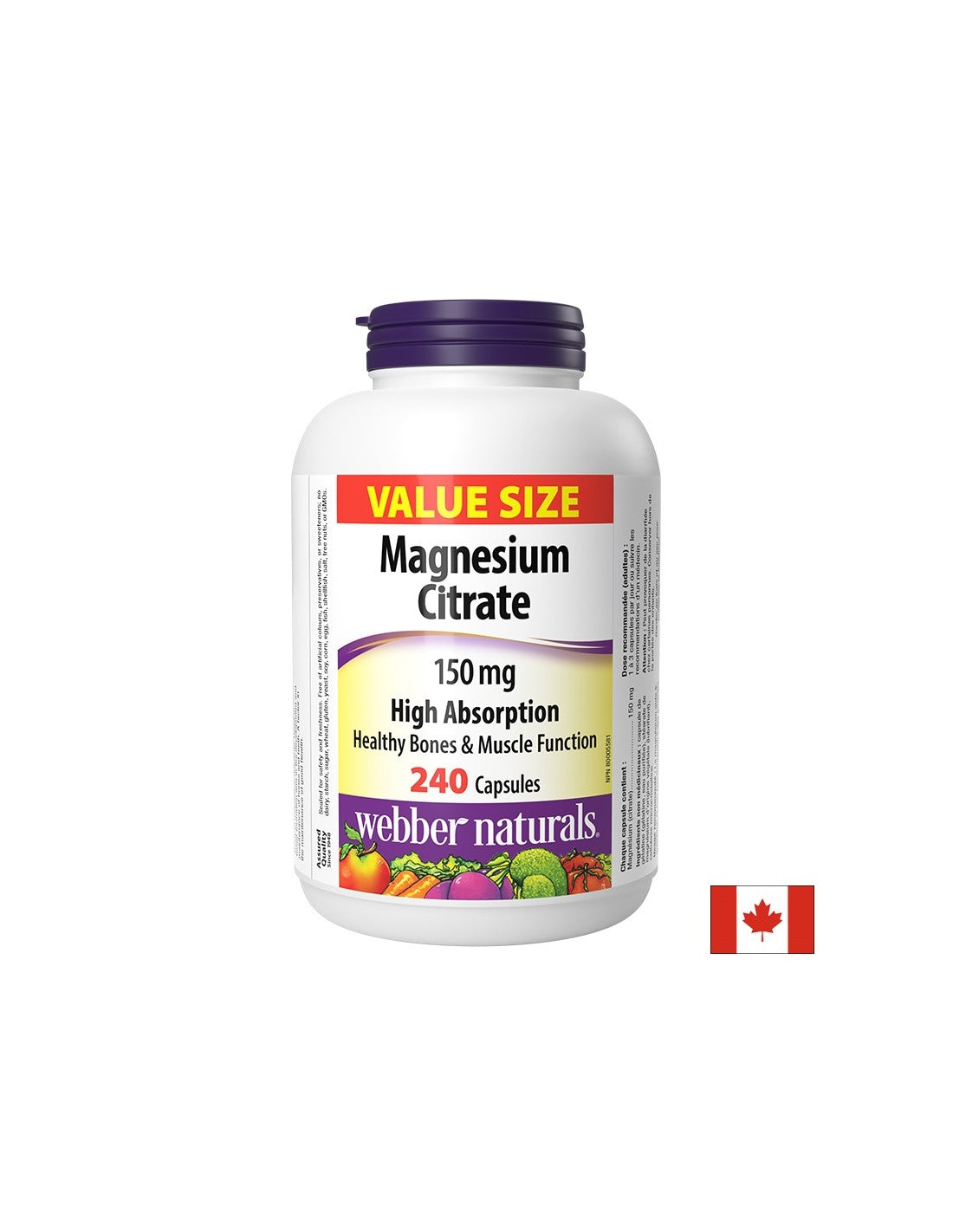 Relaxarea mușchilor și a sistemului nervos - Citrat de magneziu (cu absorbție mare) 150 mg, 240 capsule