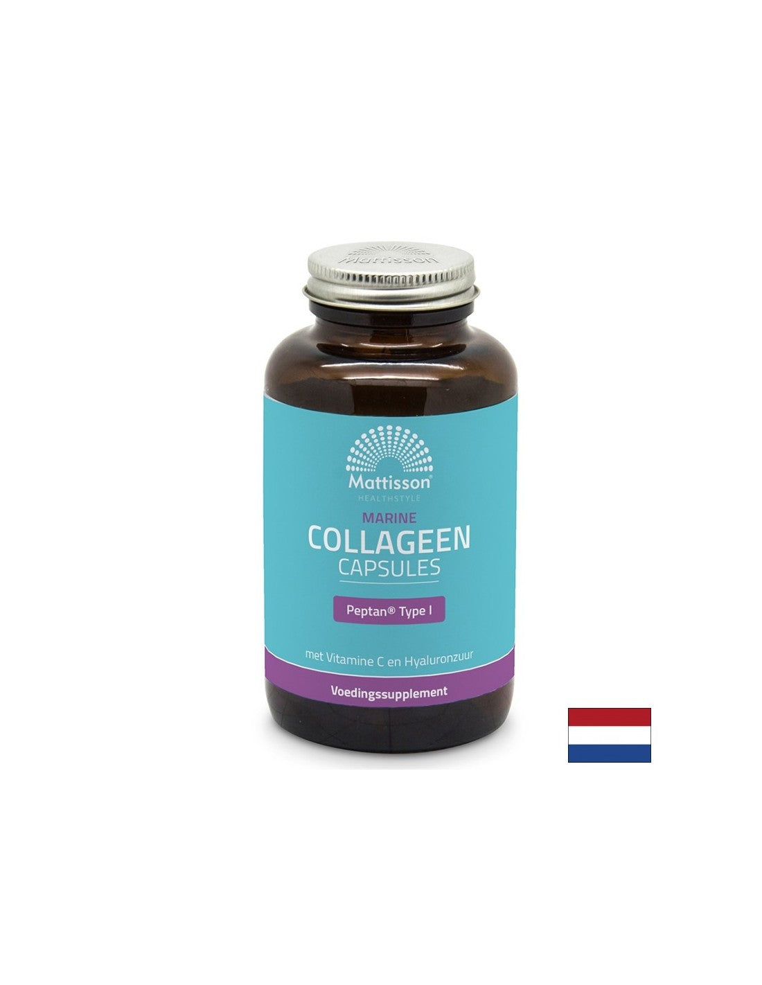 Colagen de pește (tip 1) cu vitamina C și acid hialuronic - Peptan de colagen marin, 180 capsule Mattisson Healthstyle