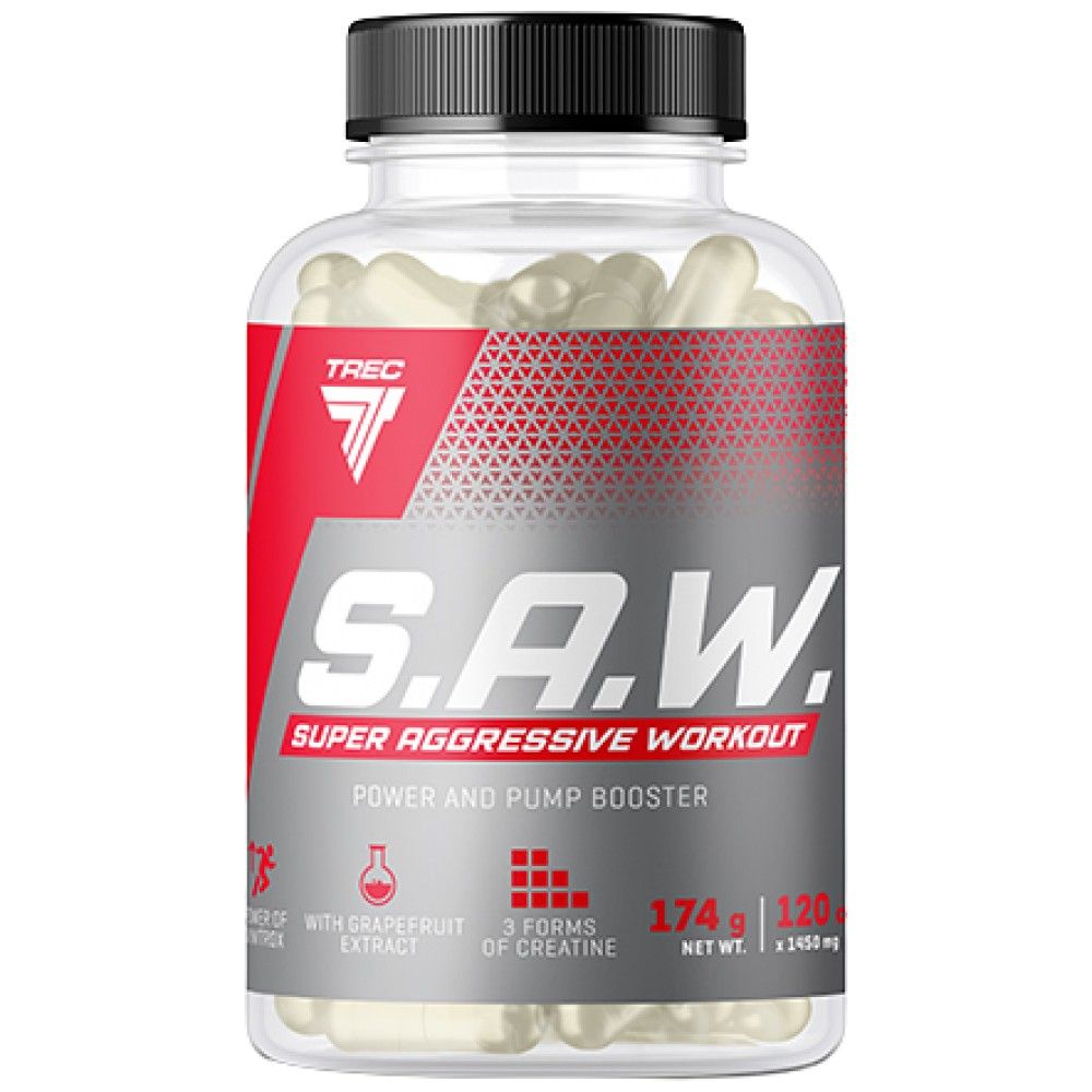 SAW capace | Pre-antrenament super agresiv - 120 capsule