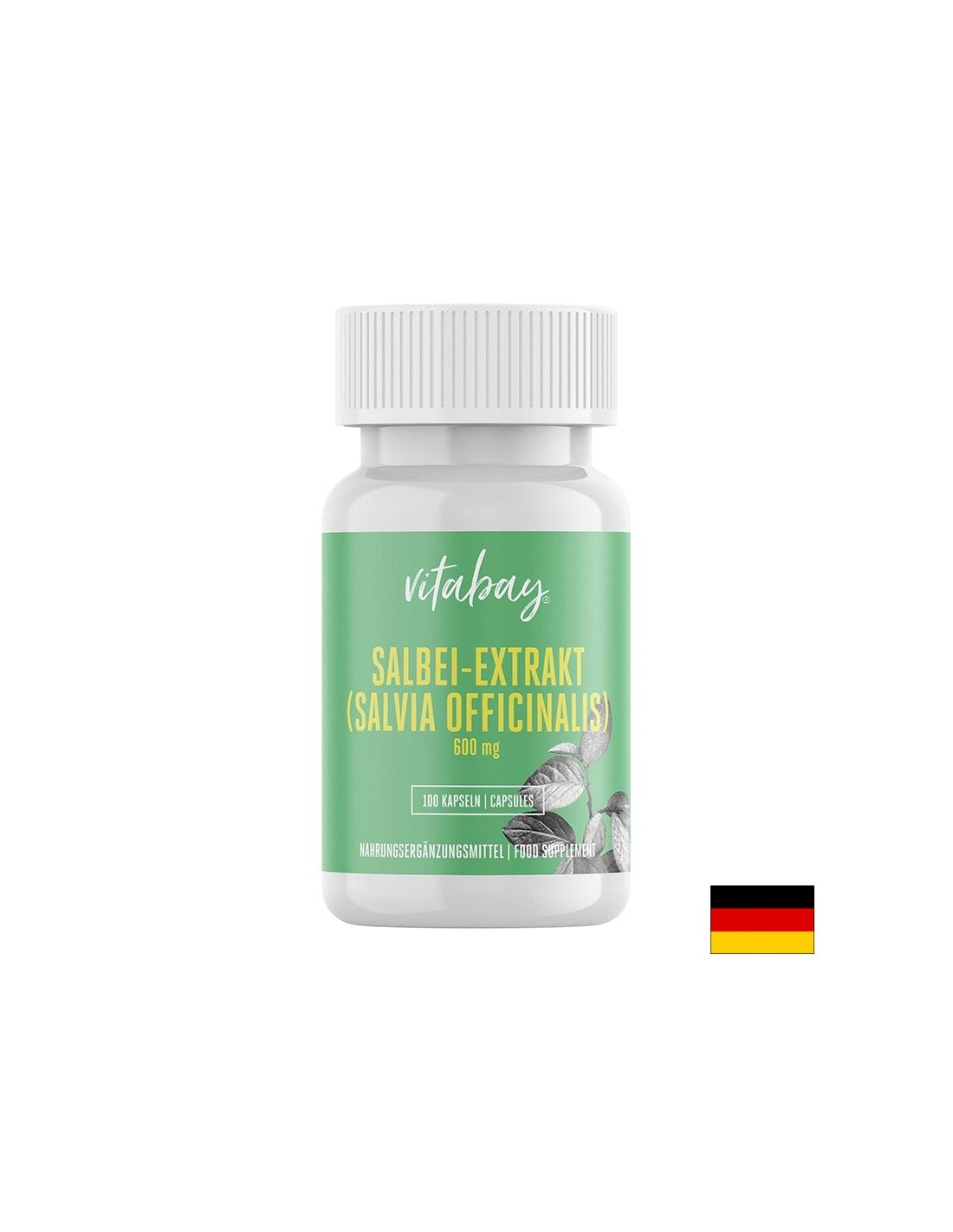 Salbei Extrakt, Sage Leaf - Extract de salvie 600 mg, 100 capsule Vitabay