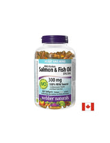 Funcția inimii și creierului - somon sălbatic de Alaska (ulei) (1000 mg) + ulei de pește (300 mg), 220 de capsule moi