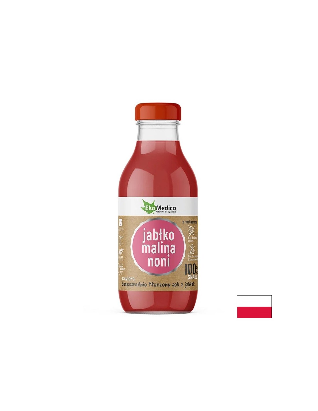 Suc de măr, zmeură și noni - imunitate și digestie bună, 300 ml