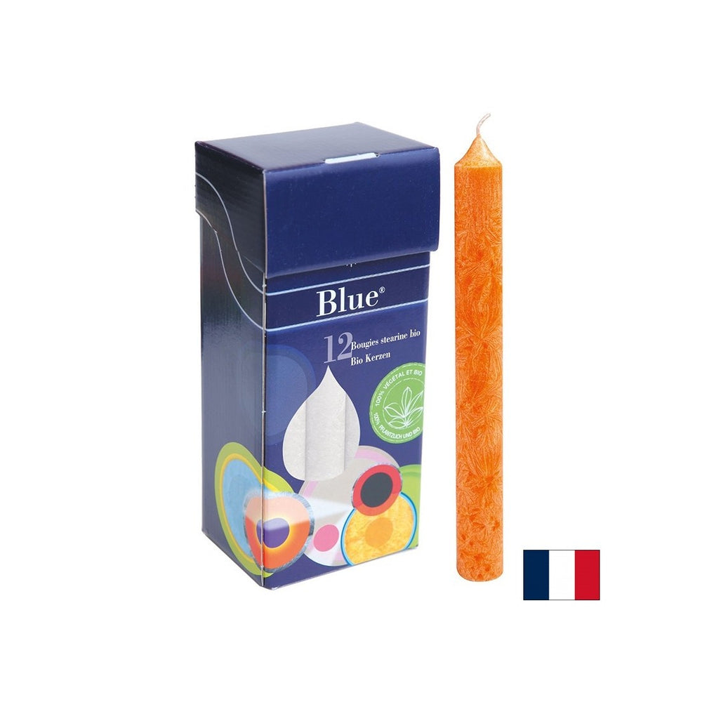 Lumânări cu stearină - portocaliu, BIO, 12 buc.