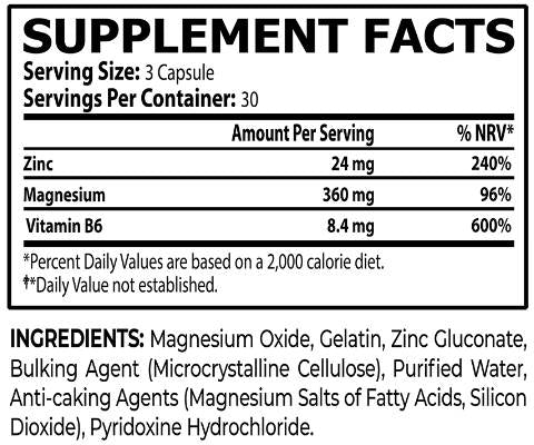 ZMB6 | Zinc, magneziu și B6 - 90 capsule