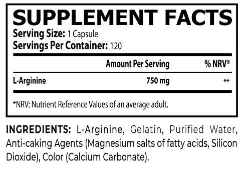 L-Arginina 750 mg - 120 capsule