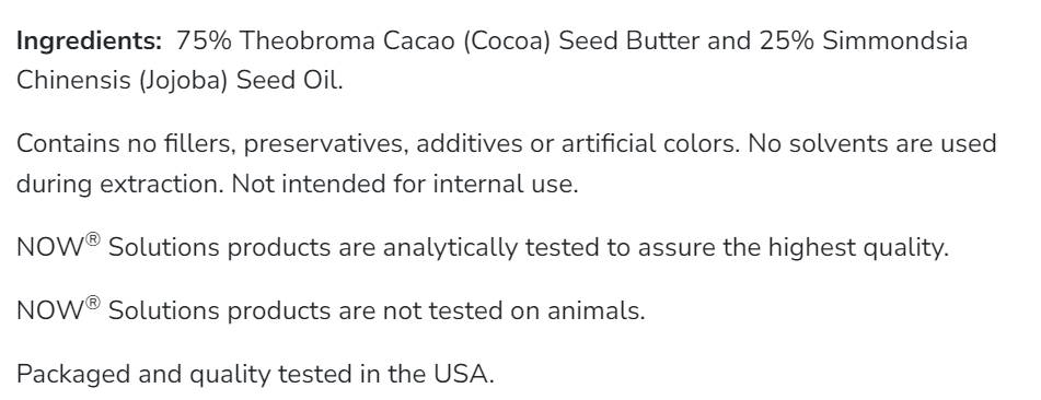 Unt de cacao cu ulei de jojoba - 184 grame
