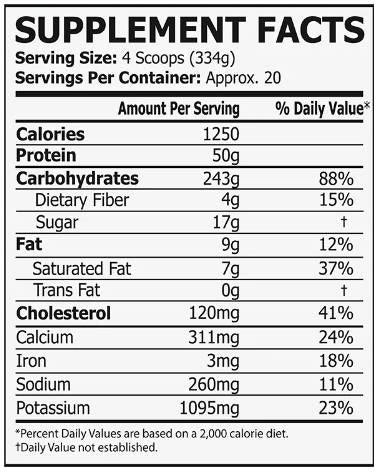 Mass Gainer | Gainer cu conținut ridicat de calorii - 6800 de grame
