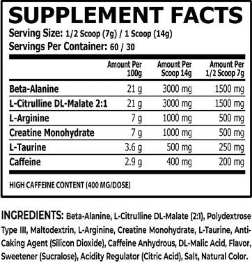 RDX pre-antrenament - 420 grame