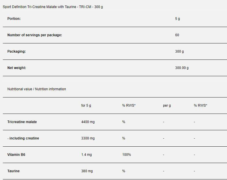 TRI-CM | Tri-Creatine Malat - 300 de grame