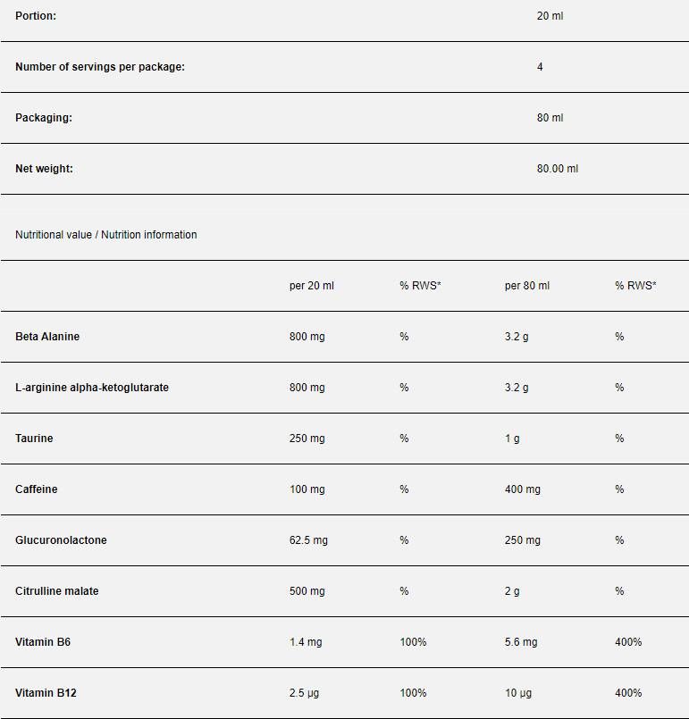 Pump Kick Shot - 12 x 80 ml