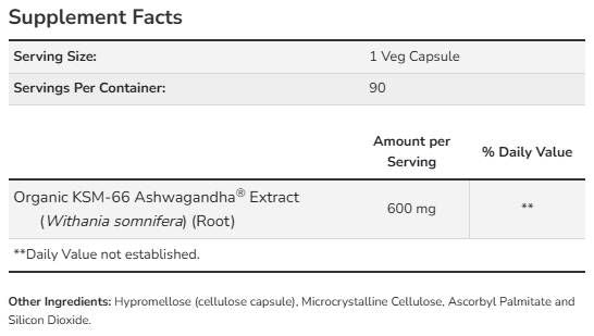 KSM-66 Ashwagandha® 600 mg - 90 capsule