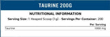 Pudră de taurină 1000 mg - 200 grame