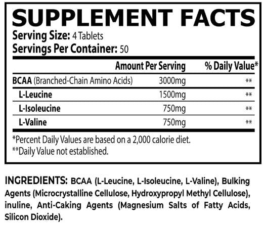 BCAA Tablete 3000 mg - 200 Tablete
