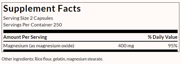 Oxid de magneziu - 500 capsule
