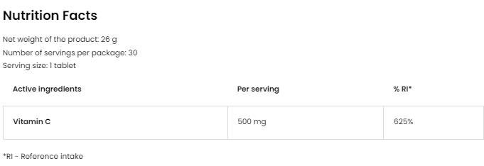 Vitamina C 500 mg - 30 tablete