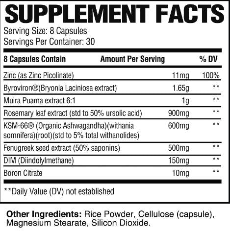 Test | cu Muira Puama &amp; KSM-66 Ashwagandha - 240 capsule