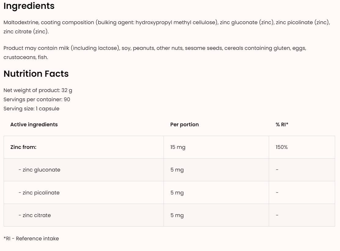 Triplu Zinc / Gluconat + Picolinat + Citrat 90 capsule